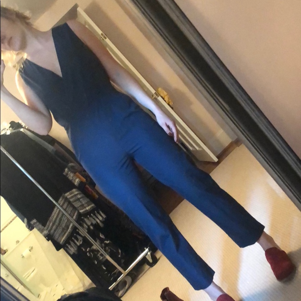 Fine check jumpsuit